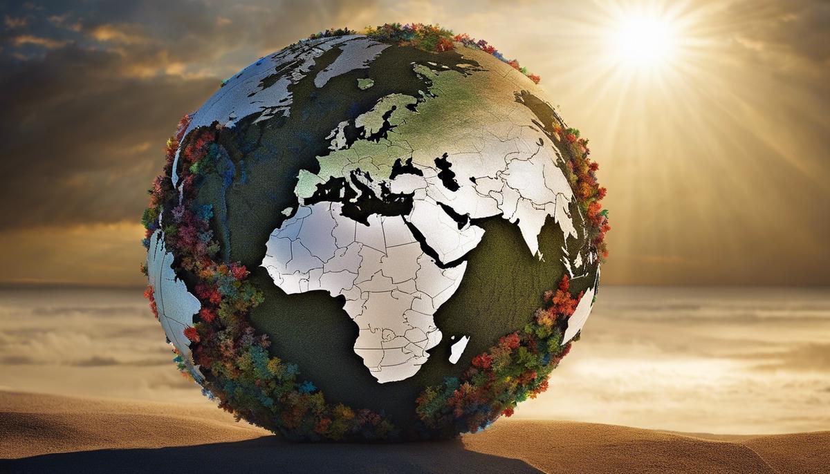 Image of a globe with intertwined jigsaw puzzle pieces symbolizing the complexities of geoengineering ethics and governance